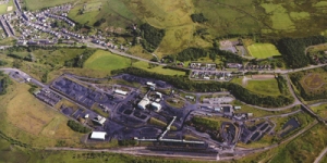 Onllwyn Coal Washery and adjacent village. 